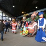 Stand des « C’QUI » avec Philomène, Rosalie et Jean le Tisserand - 